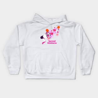 Spread Kindness: Loudspeaker with Flowers Kids Hoodie